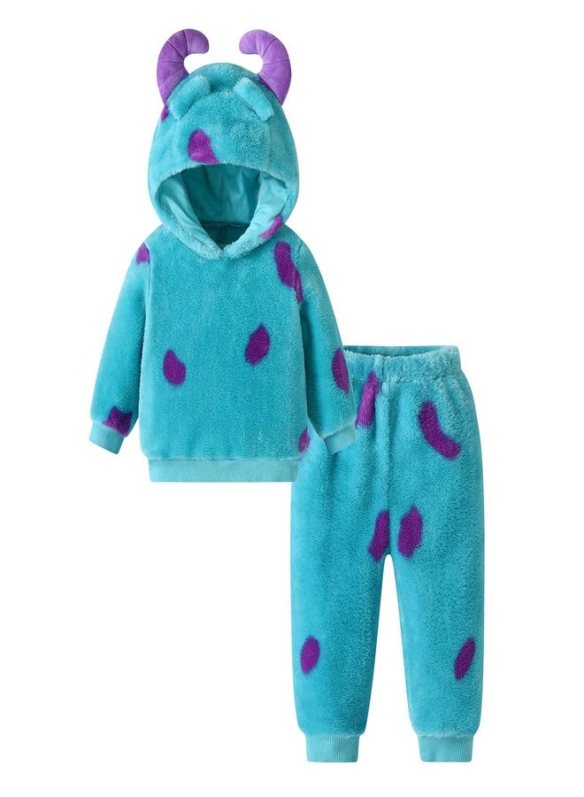 Thorn Tree Toddler Baby Boys Halloween Clothes Set Animal Costumes Outfits 2Pcs Velvet Pants Set (Blue,3-4 Years) - Image 1